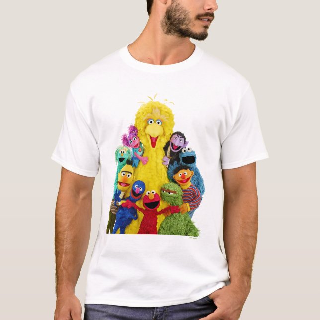 Sesame Street | Fun Colourful Pals Portrait T-Shirt (Front)