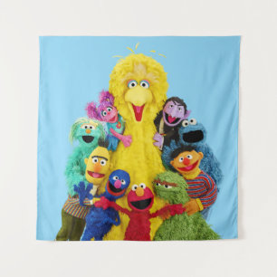 Sesame Street   Fun Colourful Pals Portrait Tapestry
