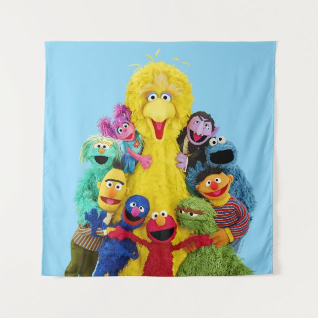 Sesame Street | Fun Colourful Pals Portrait Tapestry (Front)
