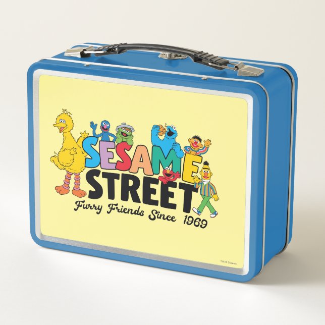 Sesame Street | Furry Friends Since 1969 Metal Lunch Box (Back)