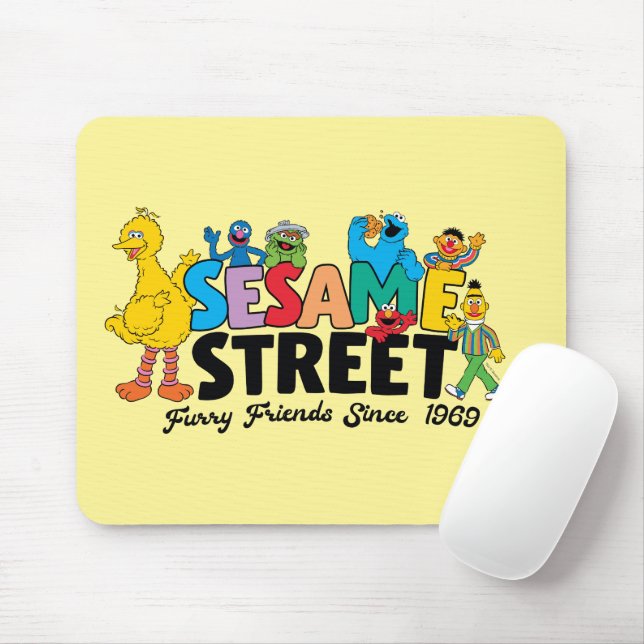 Sesame Street | Furry Friends Since 1969 Mouse Mat (With Mouse)