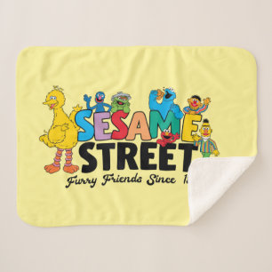 Sesame Street Furry Friends Since 1969 Sherpa Blanket