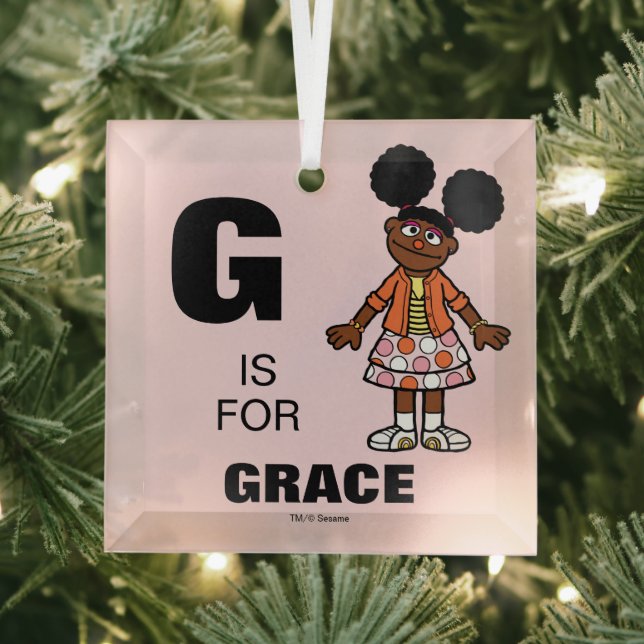 Sesame Street | Gabrielle Add Your Name Glass Tree Decoration (Insitu)