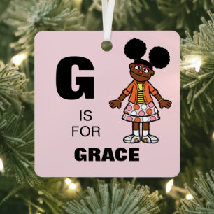 Sesame Street Gabrielle Add Your Name Metal Tree Decoration