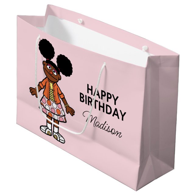 Sesame Street | Gabrielle Happy Birthday Large Gift Bag (Front Angled)