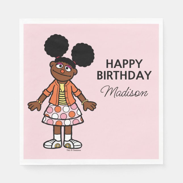 Sesame Street | Gabrielle Happy Birthday Napkin (Front)