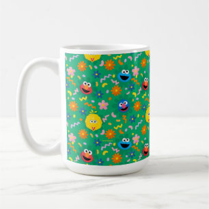 Sesame Street Green Floral Pattern Coffee Mug