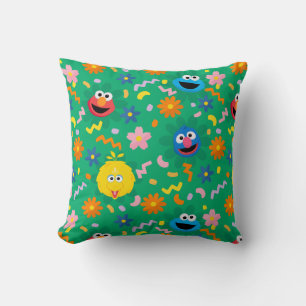 Sesame Street Green Floral Pattern Cushion