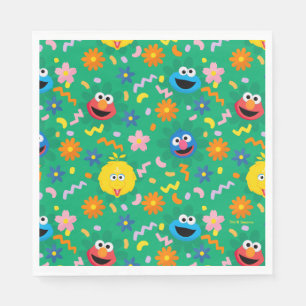 Sesame Street Green Floral Pattern Napkin