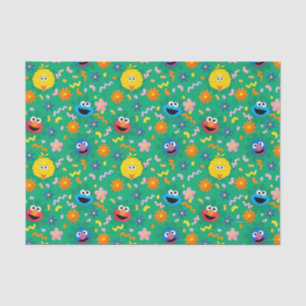 Sesame Street Green Floral Pattern Tissue Paper