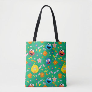 Sesame Street Green Floral Pattern Tote Bag
