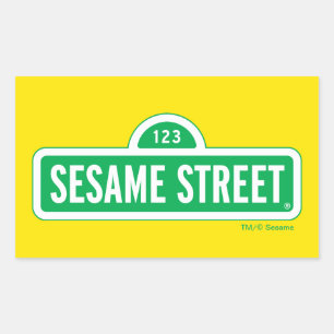 Sesame Street Green Logo Rectangular Sticker