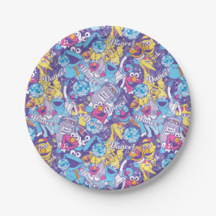 Sesame Street   Groovy Dance Pattern Paper Plate