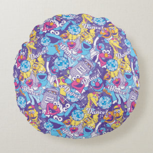 Sesame Street Groovy Dance Pattern Round Cushion