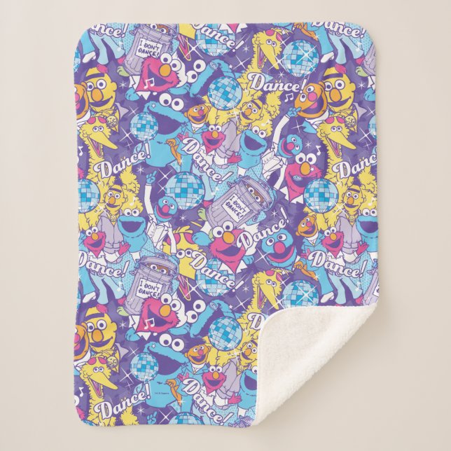 Sesame Street | Groovy Dance Pattern Sherpa Blanket (Front)