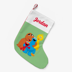 Sesame Street   Group Hug   Add Your Name Small Christmas Stocking