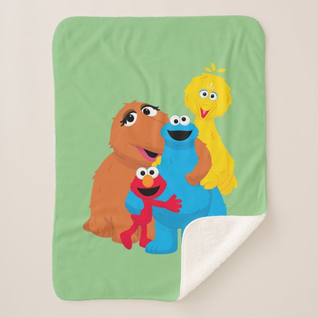 Sesame Street | Group Hug Sherpa Blanket (Front)