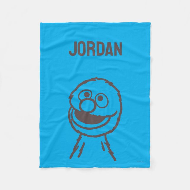 Sesame Street | Grover Bright | Add Your Name Fleece Blanket (Front)
