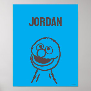 Sesame Street Grover Bright Add Your Name Poster