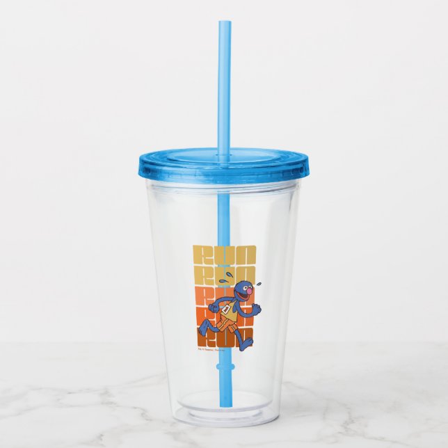 Sesame Street | Grover Runs Acrylic Tumbler (Front)