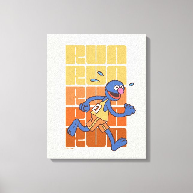Sesame Street | Grover Runs Canvas Print (Front)