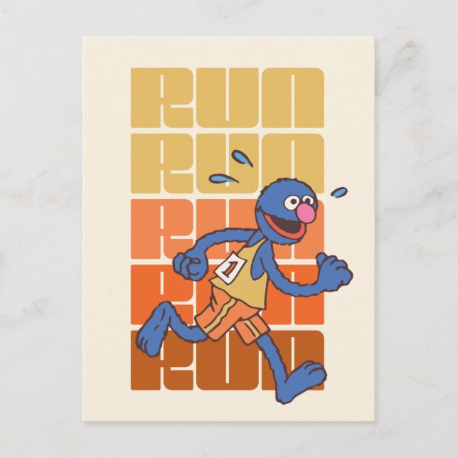 Sesame Street | Grover Runs Postcard (Front)