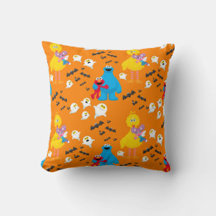 Sesame Street Halloween Bats & Ghosts Pattern Cushion
