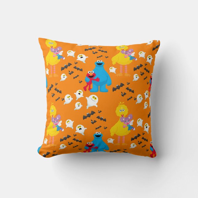 Sesame Street Halloween Bats & Ghosts Pattern Cushion (Front)