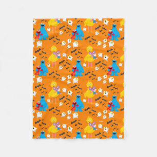 Sesame Street Halloween Bats & Ghosts Pattern Fleece Blanket