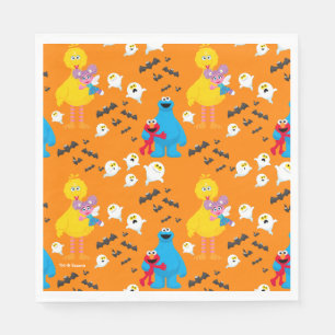 Sesame Street Halloween Bats & Ghosts Pattern Napkin