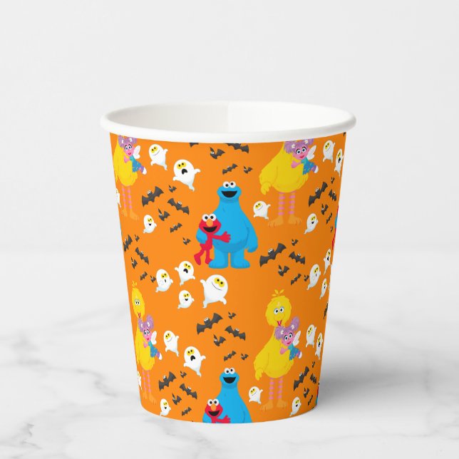 Sesame Street Halloween Bats & Ghosts Pattern Paper Cups (Left)