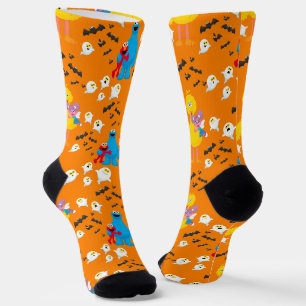 Sesame Street Halloween Bats & Ghosts Pattern Socks