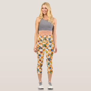 Sesame Street Halloween Chequered Pattern Capri Leggings