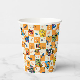 Sesame Street Halloween Chequered Pattern Paper Cups