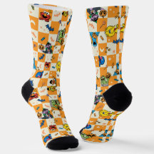 Sesame Street Halloween Chequered Pattern