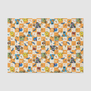 Sesame Street Halloween Chequered Pattern Tissue Paper