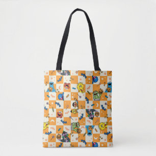 Sesame Street Halloween Chequered Pattern Tote Bag