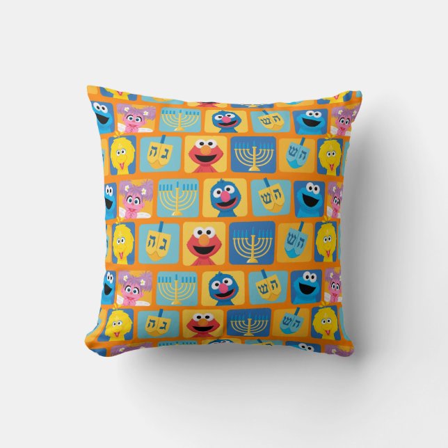 Sesame Street Hanukkah Pattern Cushion (Front)