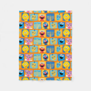 Sesame Street Hanukkah Pattern Fleece Blanket