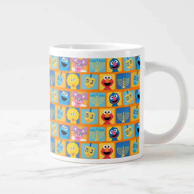 Sesame Street Hanukkah Pattern Large Coffee Mug (Right)