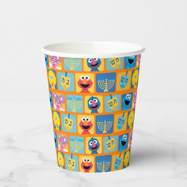 Sesame Street Hanukkah Pattern Paper Cups (Left)