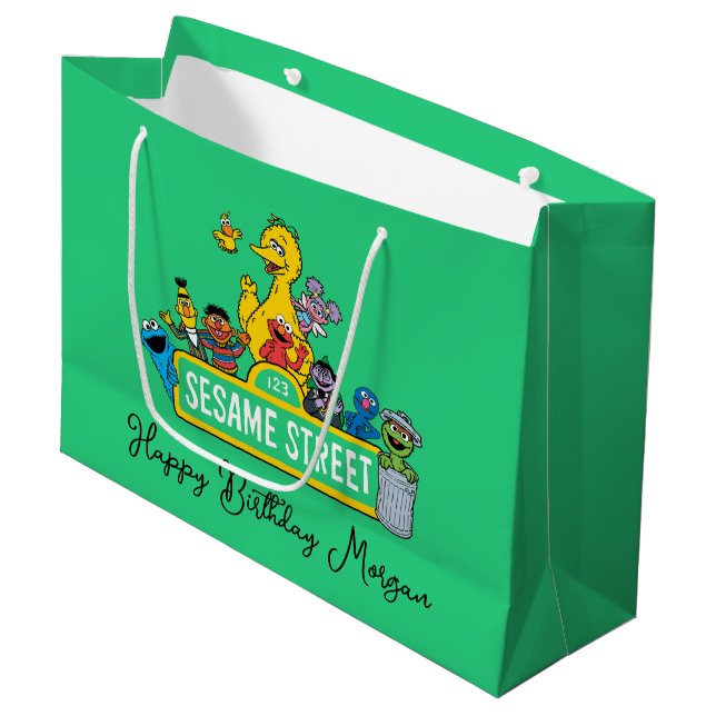 Sesame Street | Happy Birthday Large Gift Bag (Front Angled)