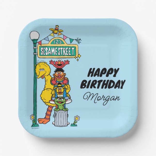 Sesame Street | Happy Birthday Paper Plate (Front)