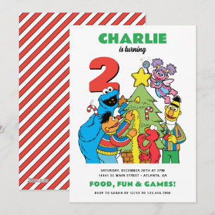 Sesame Street Holiday Birthday Party Card