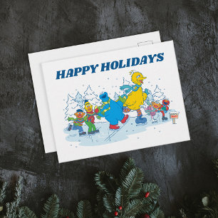 Sesame Street Ice Skating Friends Postcard