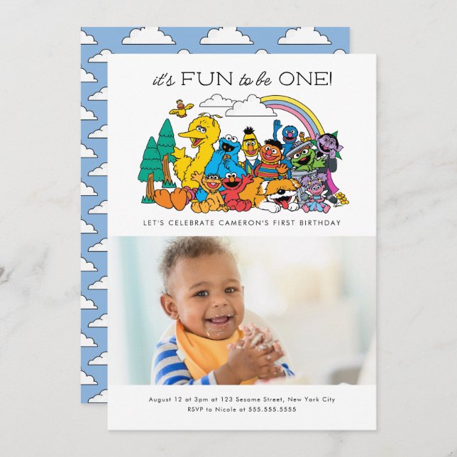 Sesame Street | It's Fun to Be One Invitation (Front/Back)