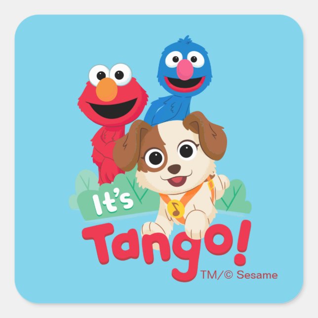 Sesame Street | It's Tango With Elmo & Grover Square Sticker (Front)