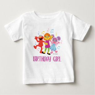 Sesame Street   Julia, Elmo & Abby - Birthday Baby T-Shirt