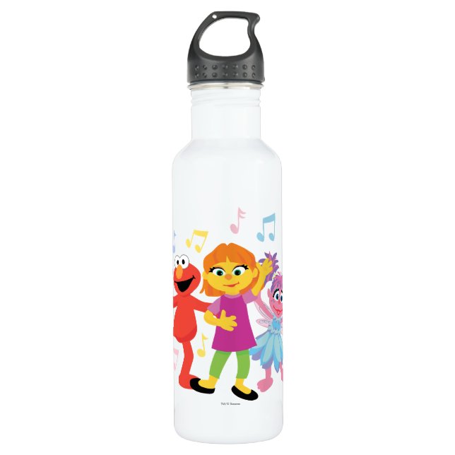 Sesame Street | Julia, Elmo & Abby Dancing 710 Ml Water Bottle (Front)