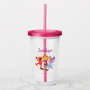 Sesame Street Julia, Elmo & Abby Dancing Acrylic Tumbler